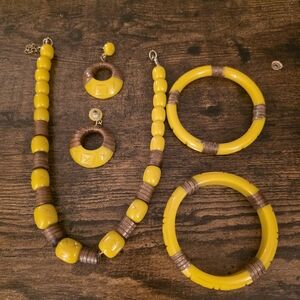 Splendette Ochre Cane Jewelry Set